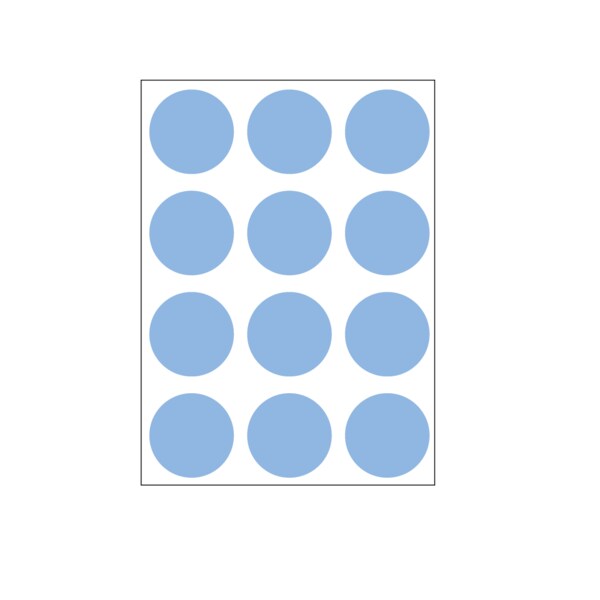 1-1/4" Color Coding Dots Blue - Sheet Form